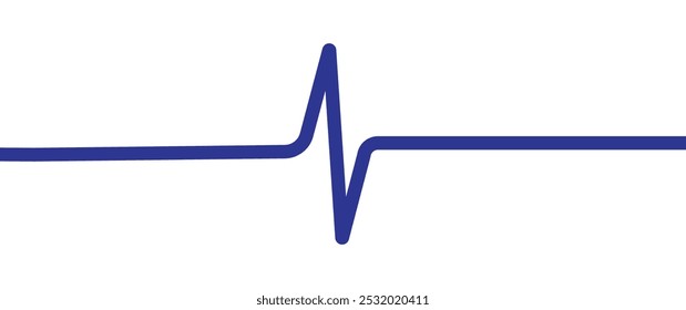 Blue heartbeat line vector icon. ECG heartbeat line diagram isolated on white background cardiology healthcare concept