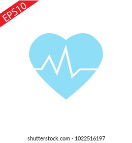 Blue heartbeat vector icon.vector best flat icon,
