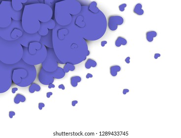 Blue hearts corner papercut
