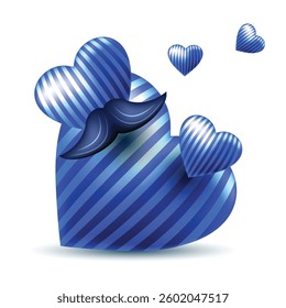 Blue hearts fathers day, vector illustration