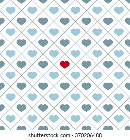 blue hearts and lines design