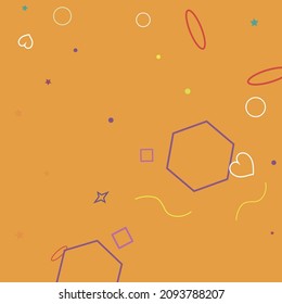 Blue Hearts Purple Polygonal Zigzag Yellow Pastel Design Pic. Bright Rectangle Pink Violet Circle Ring Stars Geometrical Design. Green Simple Square Colorful Orange Red Wave Simple Hipster Art.