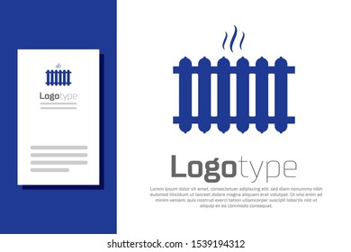 Blue Heating radiator icon isolated on white background. Logo design template element. Vector Illustration