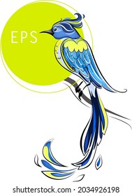 Blue heaven bird vector illustration solated on white background