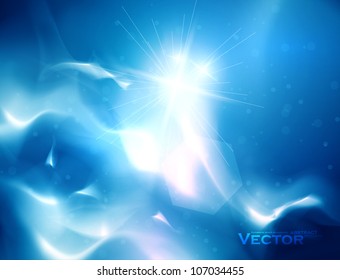 Blue Heavens cloudscape, vector sky with clouds eps10