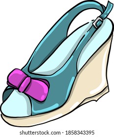 Blaue Fersen mit Plattformen, Illustration, Vektorgrafik auf weißem Hintergrund