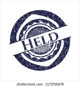 Blue Held grunge stamp