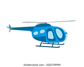 Blue Helicopter - Cartoon Vector Image