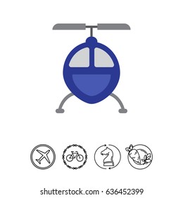 Blue helicopter icon