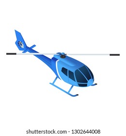 Blue helicopter icon. Isometric of blue helicopter vector icon for web design isolated on white background