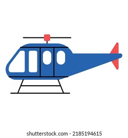 blue helicopter mean transport icon