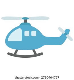 Blue Helicopter Vector Icon Illustration