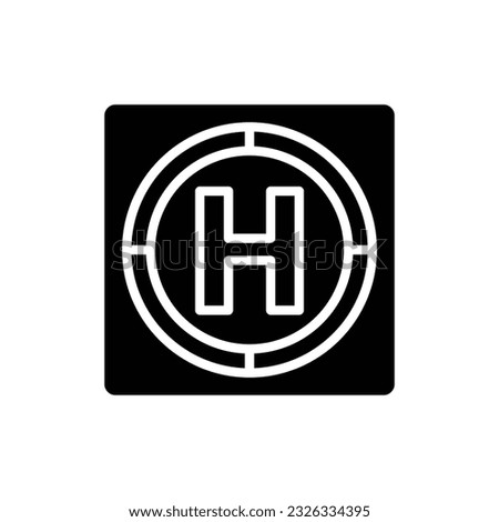 Blue Helipad Filled Icon Vector Illustration