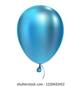 Blue helium balloon Birthday baloon flying for party and celebrations Isolated on white background. Vector illustration for your design and business