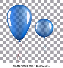 blue helium balloon. Isolated vector