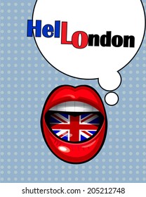 blue hello London poster