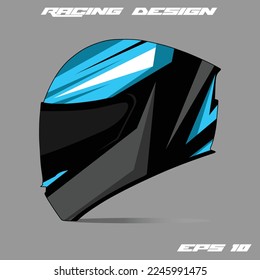 diseño vectorial de calcomanías de casco azul