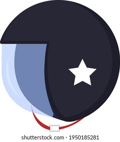 Blue helmet, illustration, vector on white background.