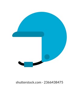 Blue helmet safety protection icon flat vector design