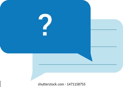 Blue help dialog question mark vector illustration icon.