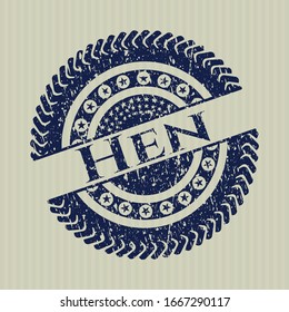 Blue Hen Noise Kautschuk Grunge Textur Stempel