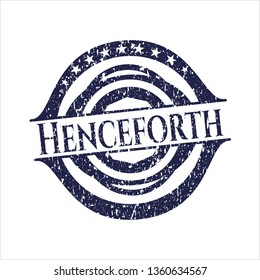 Blue Henceforth distress rubber seal with grunge texture