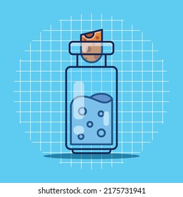 Blue herb illustration vector in cartoon style