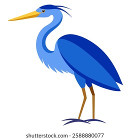 Blue heron bird vector illustration