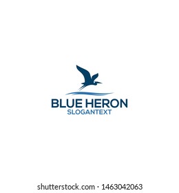 Blue Heron Logo Concept Vector