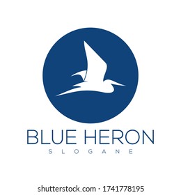 Blue Heron Logo Design Vector