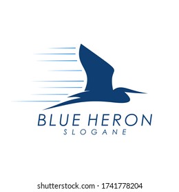 Blue Heron Logo Design Vector