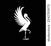 Blue Heron Silhouette vector Design