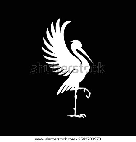 Blue Heron Silhouette vector Design