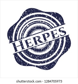 Blue Herpes rubber grunge texture stamp