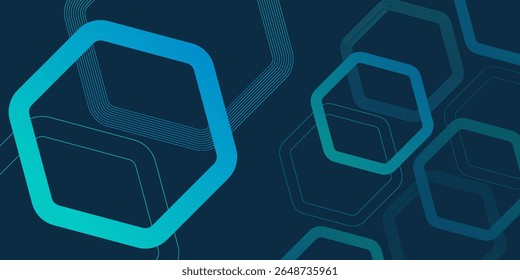 Fondo abstracto del hexágono azul. Geométrica mínima. Diseño de moda de la forma del gradiente. Gráfico futurista moderno. Traje para el Anuncio, folleto, negocio. Vector
