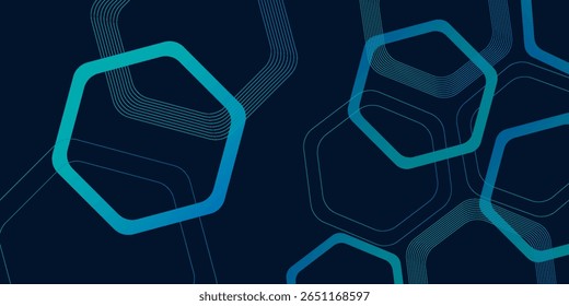 Fondo abstracto del hexágono azul. Geométrica mínima. Diseño de moda de la forma del gradiente. Gráfico futurista moderno. Traje para el Anuncio, folleto, negocio. eps 10, cartel