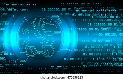 blue hexagon abstract cyber future technology concept background, illustration, circuit. move motion speed. sci-fi. vector, Safety, Closed Padlock on digital. Spark