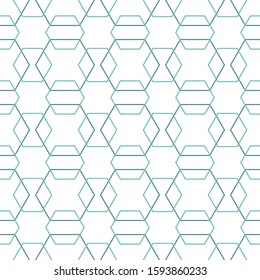 Blue hexagon abstract seamless vector pattern