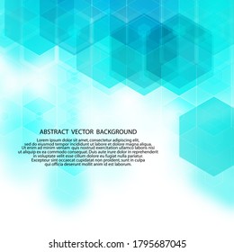Blue hexagon background. Geometric abstraction