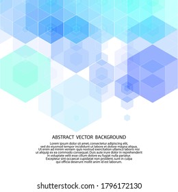 Blue hexagon background. Geometric abstraction