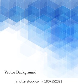 Blue hexagon background. Geometric abstraction