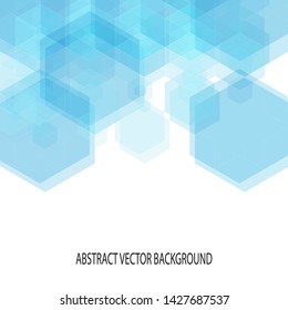 blue hexagon background.  geometric design.  polygonal style 