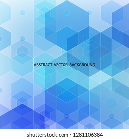blue hexagon background. layout for advertising