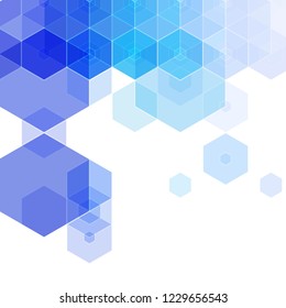 blue hexagon background. polygonal style. abstract vector illustration