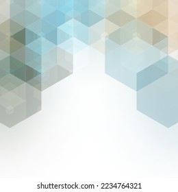 Blue hexagon background. polygonal style. Sample. Banner.
