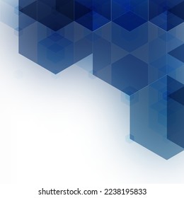 Blue hexagon background. polygonal style. Sample. Banner.