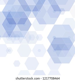 blue hexagon background. presentation template