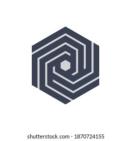 blue hexagon creative logo design. hexagon logo on white background vector template