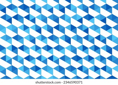 Blue hexagon geometric triangle mosaic pattern texture for fabric product, phone case, bag, wrapping, pillow, blanket, and wallpaper interiors.