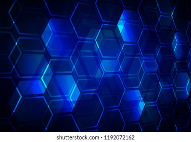 blue hexagon grid background